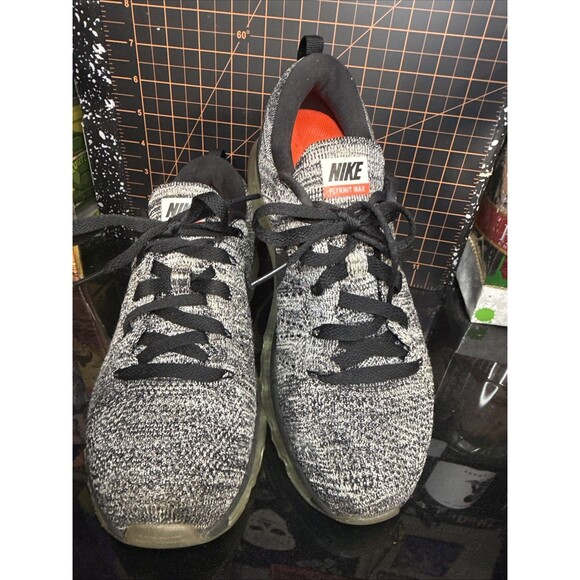 Nike Flyknit Max Black Grey Running Shoes Mens 8.5 620659-105 Air Max See Pics! main image 5